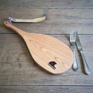 Planche à Découper En Bois De Hêtre Forme Cochon – Gravée Des Morceaux De Viande – Avec Couteau Intégré – Idée Cadeau Originale