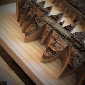 Déco cadre Sapin sur bois massif patiné (tarif/pce)